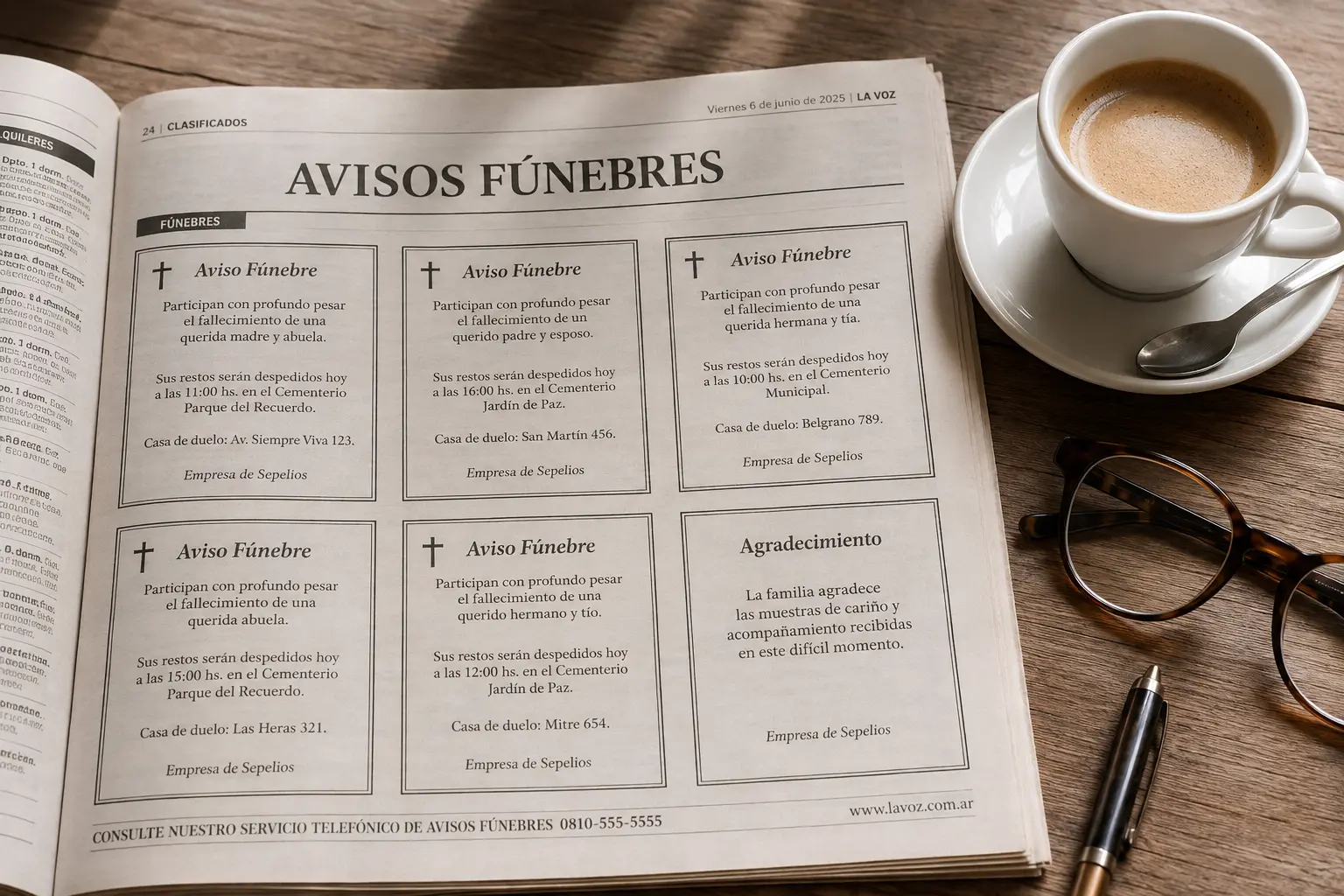 Publicación de Aviso Funebre